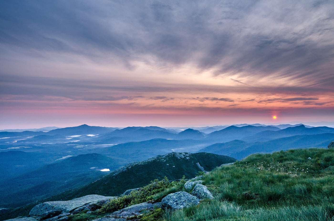 Sunrise on a mountaintop.